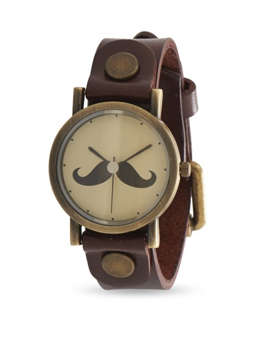 Leather Mustache Watch